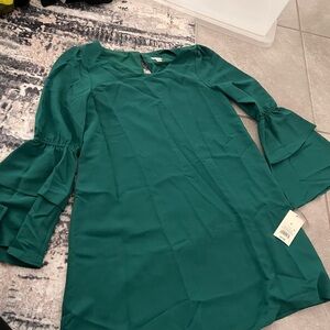 Green Bell Sleeve Dress